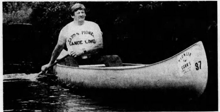 Au Sable Canoe (Carrs Pioneer Canoe Livery) - Jul 19 1981 Article On Alan Carr